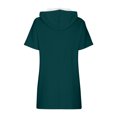 thumbnail image 5 of Sakmal Hooded Womens Tops Under $5 Short Sleeve Green Solid Knot Loose Fit Tunic Shirts, 5 of 7
