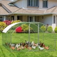 thumbnail image 2 of Large Metal Walk-in Chicken Coop 9.8'×13.1'×6.5'h, Heavy Duty Poultry Run with Upgrade Tri-Supporting, Waterproof Anti-UV Cover, Peaked Roof for Chickens Ducks Yard Farm, 2 of 8