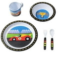 thumbnail image 2 of Bentology 5 Pc Mealtime Feeding Set for Kids and Toddlers - Racecar - Includes Plate, Bowl, Cup, Fork and Spoon Utensil Flatware, 2 of 5
