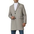 thumbnail image 1 of Abrigos de espiga Inspire Chic para hombres, corte clásico, abrigo de invierno de un solo botón, color gris, 1 of 6