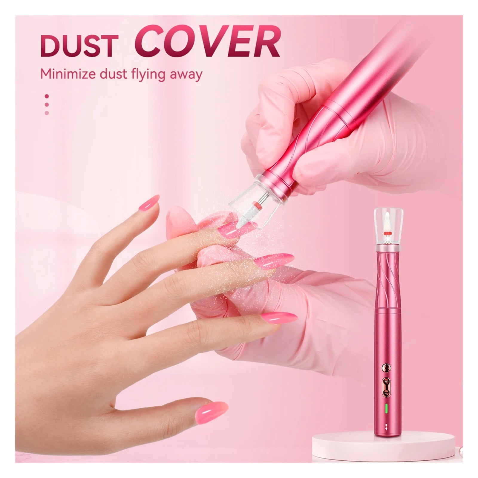 Electric Nail Drill 30000RPM with LED Light Manicure Machine Charging Nail File Polishing Nail Drill Pedicure Tools
