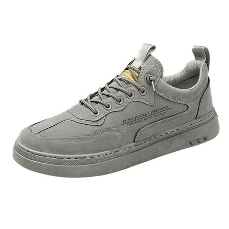 

Mens Casual Shoes Sport Shoes for Men Fashion Casual Lace Up Sport Shoes Sneakers Skate Shoes Casual Shoes for Men Pu Grey 39