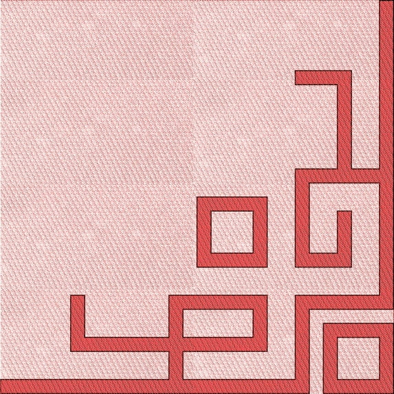 Ahgly Company Machine Washable Indoor Square Transitional Light Rose Pink Area Rugs, 5' Square