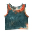 thumbnail image 1 of Gibobby Blusas Casual Camiseta sin mangas de baile para niños pequeños y niñas （Anaranjado， 6-7 Años), 1 of 5