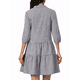 thumbnail image 3 of VESTIDO PLAID CUELLO EN V MANGA 3/4 A-LINE DE INSPIRE CHIC TALLA XL NEGRO BLANCO, 3 of 7