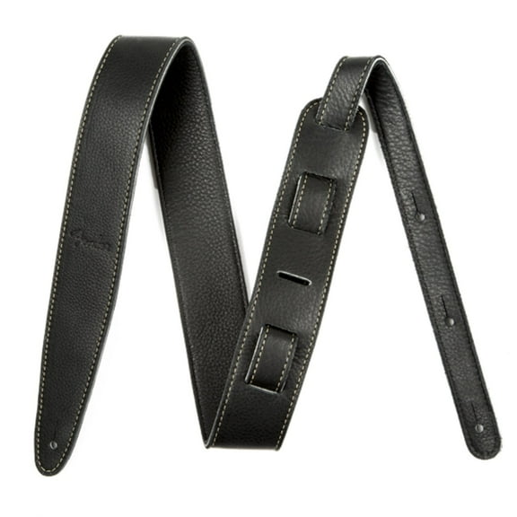 Fender Artisan Crafted Leather Guitar Strap, 2" Black Adjustable from 40" - 55"