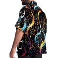 thumbnail image 3 of Note Men's Short Sleeve Button Down Hawaiian Beach Printed Casual Shirts, 3 of 6