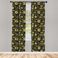 thumbnail image 2 of Ambesonne Yellow and Gray Curtains, Flower Leaf Autumn, Pair of 28"x63", Apricot Avocado Green, 2 of 4