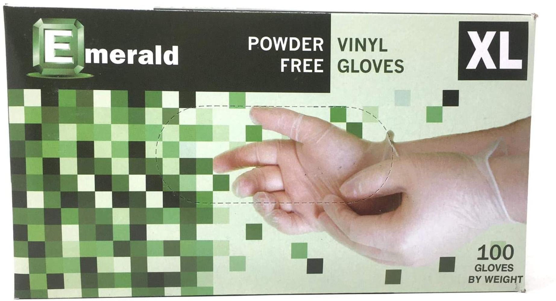 Size Large Emerald Powder Free Latex Gloves 100 Gloves 