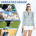 thumbnail image 5 of Xixirimido Cute Dolphins Floral 1/4 Zipper Long Sleeve Couples Golf Shirts Breathable Matching Couple Golf Shirts Moiture-wicking Quick Dry Matching Activewear for Fall Winter 3XL, 5 of 7