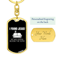 thumbnail image 3 of I Found Jesus Christian Stainless Steel or 18k Gold Premium Swivel Dog Tag Keychain, 3 of 16
