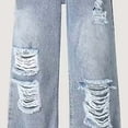 thumbnail image 6 of Kids Girls Wide Leg Jeans Elastic Waist Soft Denim Loose Fit Cherry Embroidered Pants for School Party Daily Wear Cute Trousers, 5T-15Y, 6 of 6