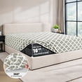 thumbnail image 5 of Lux Decor Cal King Bed Sheets Set 4 Piece - Quatrefoil Pattern, Ultra Soft Polyester Sheet Deep Pocket Fit, Wrinkle Free, Breathable & Fade Resistant OEKO-TEX Certified, Taupe, 5 of 11
