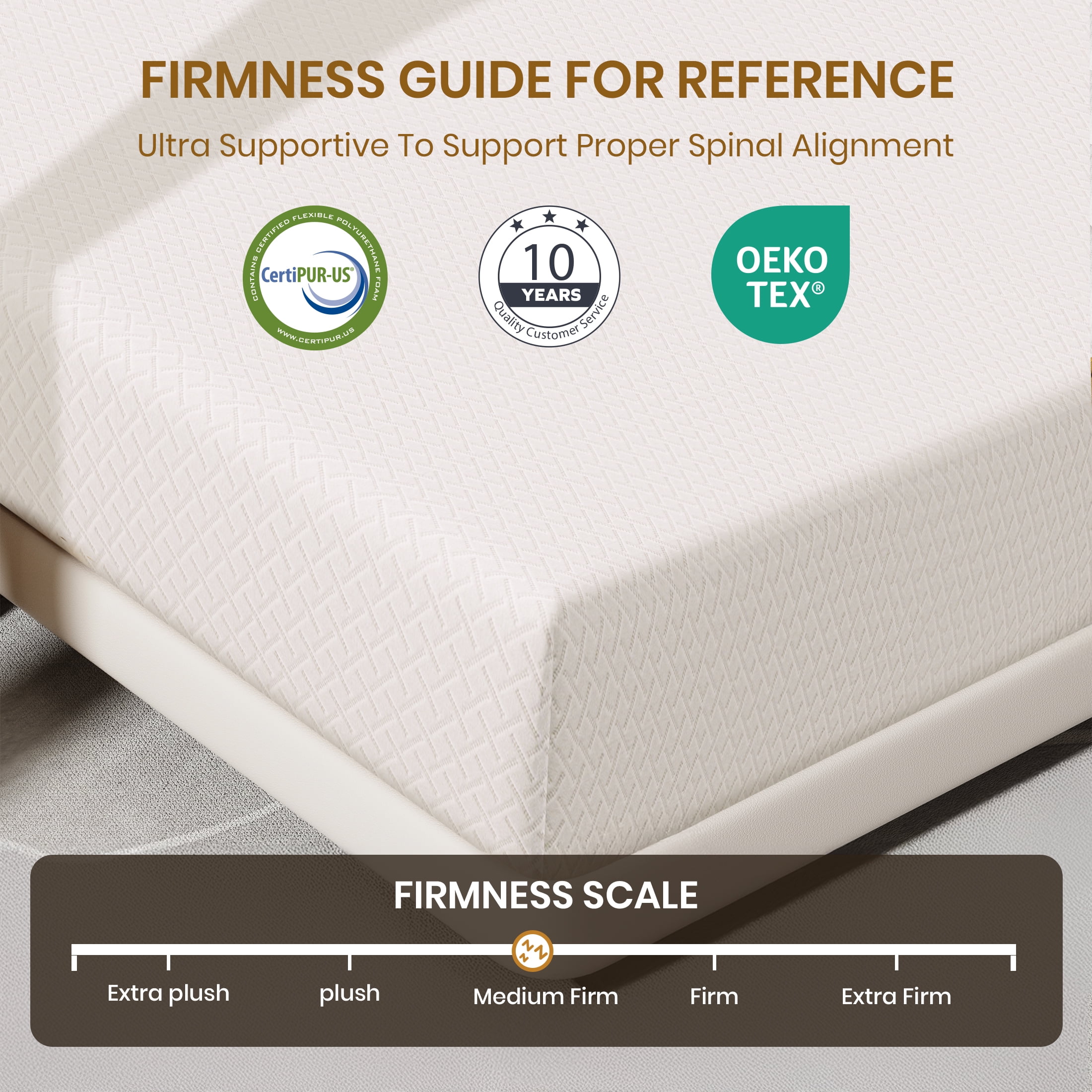 Subfun 8" Full Mattress, Cooling Gel Memory Foam, Fiberglass-Free & Pressure Relief, CertiPUR-US Certified, 10-Year Warranty, Bed in a Box