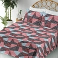 thumbnail image 3 of Ambesonne Daisy Fitted & Flat Sheet with Sham 3 Pcs Set, Springtime Chamomile Pattern, Twin, Pastel Pink and Sea Blue, 3 of 5