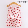 thumbnail image 1 of Conjunto de ropa de bebé niña Baju, Tops con tirantes y pantalones cortos, ropa de dos piezas, baju budak perermpuanzhangyuxiangRed Strawberry+100（Height 90-100cm） zhangyuxiang unisex, 1 of 2
