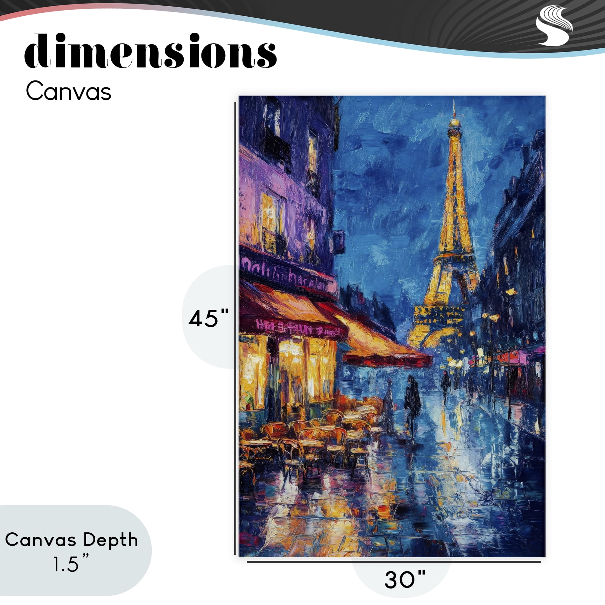 Stupell Industries Dusk Paris Street Scene Canvas Wall Art, design by Petal Prints Design