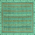 thumbnail image 1 of Ahgly Company Indoor Square Abstract Turquoise Blue Modern Area Rugs, 7' Square, 1 of 4