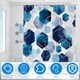 thumbnail image 5 of Dznils Cortina de Ducha de Tela Geométrica Azul, Cortina de Baño Abstracta Moderna con Ganchos, 72" x 72", 5 of 12