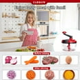 thumbnail image 3 of Procesador de alimentos manual multifuncional, picadora manual con manivela de 8 tazas, licuadora picadora con recipiente transparente, para verduras, carne, frutas, nueces, hierbas y cebollas (con, 3 of 8