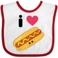 thumbnail image 3 of Inktastic I Love Hot Dogs Boys or Girls Baby Bib, 3 of 4