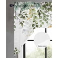 thumbnail image 2 of Green Eucalyptus Leaves Swag Valances for Windows, Small Curtains Drapes, Summer Botanical Weeping Kitchen Window Curtains Over Sink Rod Pocket Window Treatment Valance for Bedroom/Bathroom 56"x36", 2 of 5