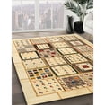 thumbnail image 3 of Ahgly Company Machine Washable Indoor Square Contemporary Brown Gold Area Rugs, 6' Square, 3 of 7