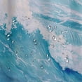 thumbnail image 5 of Orinice  Beach Shower Curtain, Teal Blue Coastal Ocean Beach Theme Bathroom Curtain Waterproof Fabric Machine Washable with Hooks 69x72, 5 of 7