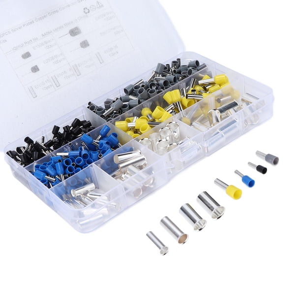 Kits de casquillos para cables, 390 piezas, terminales de cable de crimpado, manguitos de conector, terminales de crimpado de aspecto llamativo