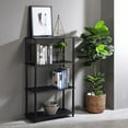 thumbnail image 4 of Black Bookshelf with 4 Shelf,Black Wood+Metal Furniture Primary Living Space Display Shelving Etageres, 4 of 5