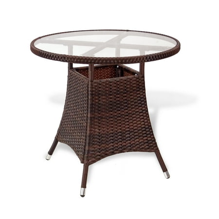 Sk New Interiors Resin Outdoor Wicker Round Patio Dining Table W Sk New Interiors Resin Outdoor Wicker Round Patio Dining Table W Gl Top Deck Backyard