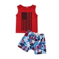 thumbnail image 1 of EYIIYE Baby Boy Star  Stripe Print Tank Top + Drawstring Shorts, 1 of 6