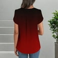 thumbnail image 4 of Ruimatai Women's V-Neck Short Sleeve Blouse Casual Button Down Ombre Print Top Comfortable Summer Fashion T-Shirt, 4 of 6