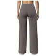 thumbnail image 3 of felwors Women's Casual Loose Wide Leg Cozy Pants Yoga Sweatpants Comfy High Waisted Sports Athletic Lounge Pants with Pockets Coffee, XXL, 3 of 7