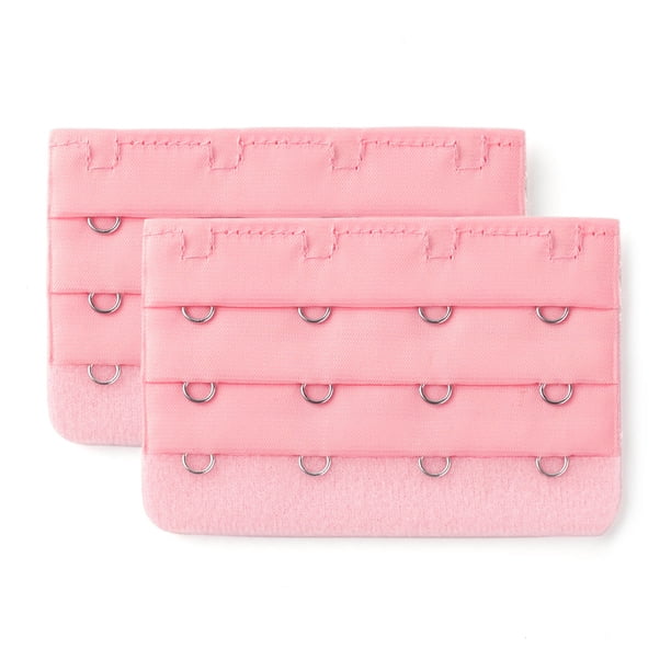 Extensores de sujetador INSPIRE CHIC para mujeres, 3 filas, 4 ganchos, extensión de correas, rosa, 3 filas, 4 ganchos, 2 piezas