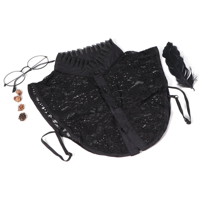 WASHWEPE Cuello Falso De Encaje Negro Accesorio Para Blusas Chaquetas Y Camisetas De Mujer