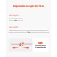 thumbnail image 3 of VEVOR Shower Curtain Rod,28-76 Inches, 1 Inch Diameter Adjustable Spring Tension Stainless Steel Telescoping Rod with Holders, No Drilling Non-Slip for Bathroom, Closet, Window, Room Divider, Silver, 3 of 9