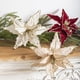 thumbnail image 2 of Monstrate Flores navideñas de 26 cm, decoración de árbol de terciopelo brillante o guirnaldas para lucir regordetas y elegantes. coronas Kits de decoración para fiestas platino, 2 of 6