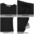 thumbnail image 6 of Sundazz 2 Piece Sets for Women Summer Lounge Set Ruched Top and Wide Leg Pants Matching Set Fashion Vacation Travel Outfits Clothes,Black,XS, 6 of 8