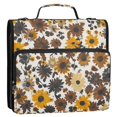 thumbnail image 5 of FORMRS Zipper Binder with Shoulder Strap 2-inch Ring 500 Sheet Capacity File Bag, Brown Flowers, 5 of 5