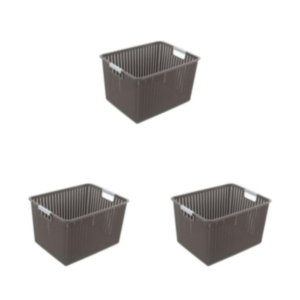 Cateissary Cesta organizadora de ratán, solución de almacenamiento versátil para dormitorio o cualquier habitación hecha de plástico Type1 NO1