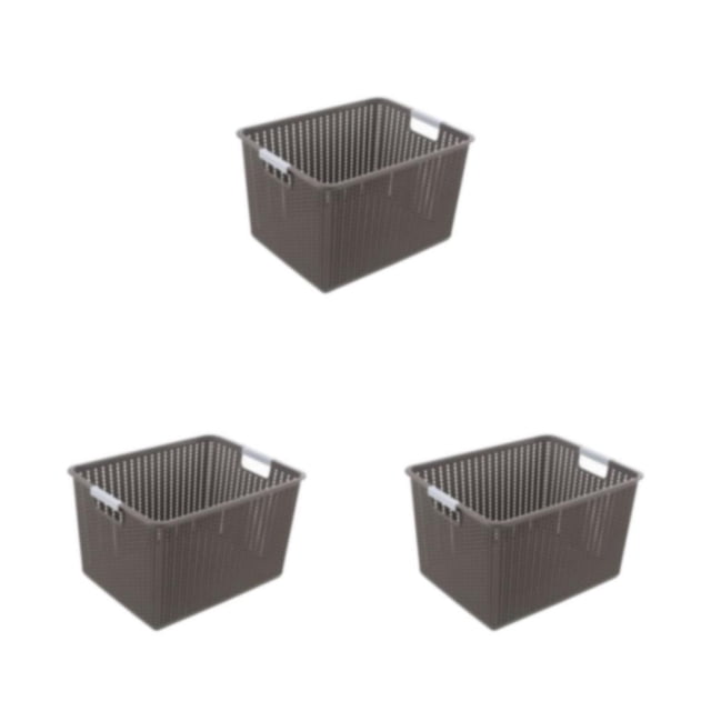 Cateissary Cesta organizadora de ratán, solución de almacenamiento versátil para dormitorio o cualquier habitación hecha de plástico Type1 NO1