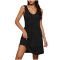 thumbnail image 2 of SOOMLON Short Dresses for Women Plus Size Sleeveless V Neck Sundress A Line Tank Dresses with Pockets Summer Outdoor Dress, 2 of 7