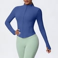 thumbnail image 3 of Abomasnow Women's Workout Jackets Zip Up Long Sleeve Mock Neck Athletic Jackets Casual Breathable Running Yoga Workout Jackets with Thumb Holes, 3 of 6