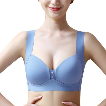 

zuwimk Women Bra Push Up Women s Minimizer Bras Comfort Cushion Strap Wirefree Full Coverage Large Bust Non-Padded Bra D XXL