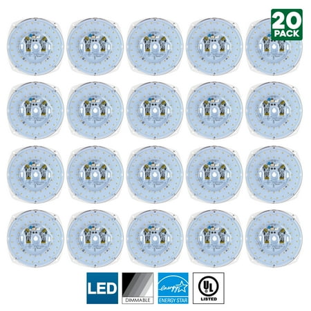 

Sunlite LED Retrofit Light Engine 7-Inch 3000K Warm White 28 Watt Dimmable Flush Ceiling Fixture LED Upgrade Panel Energy Star Compliant 90 CRI 20-Pack