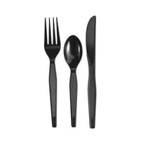 Dixie Individually Wrapped Polystyrene Cutlery Set Heavy-Weight Black 250/Carton (CH56C7)
