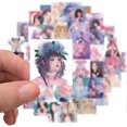 thumbnail image 3 of 50 pegatinas moradas con diseño de chica bonita, maleta, teléfono, cuaderno, guitarra, taza de agua, juguete infantil, pegatinas impermeables., 3 of 5