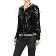 thumbnail image 3 of Veste à Paillettes pour Femmes à Manches Longues avec Fermeture Éclair Frontale et Poignets Côtelés, 3 of 5