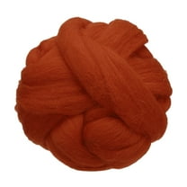 Uxcell 3.53oz Wool Roving Yarn Felting Wool Fiber for Needle Felting and Craft Supplies, Red Brown